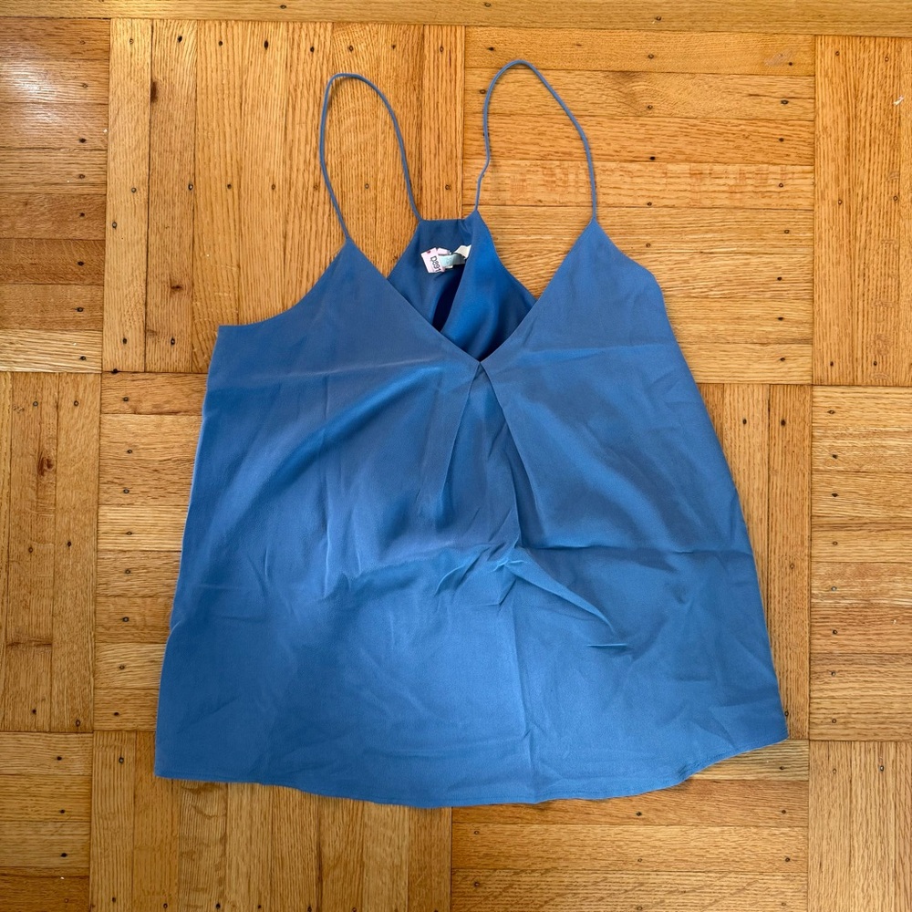 Women's Blue Silk Tank Top